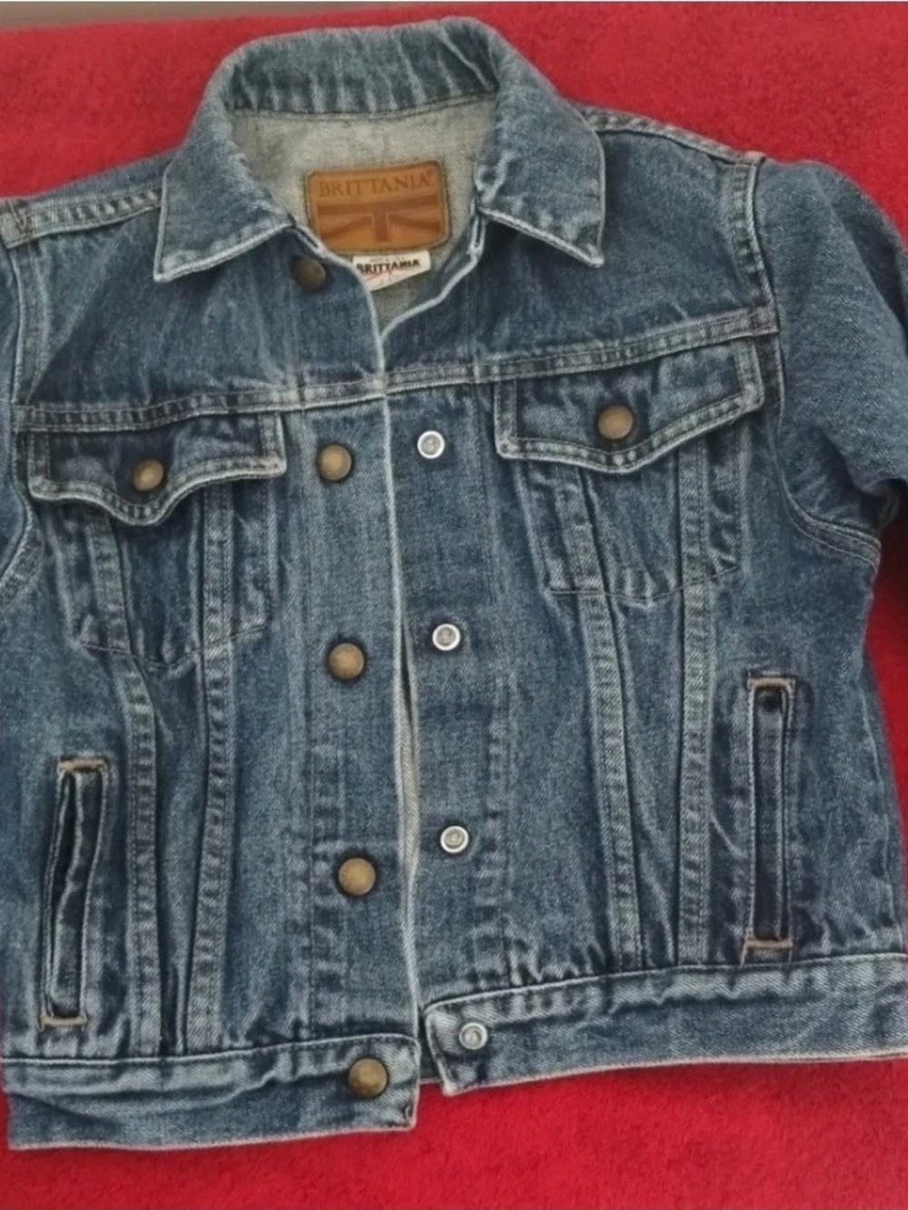 Brittania Youth Denim Jacket in Washed Blue